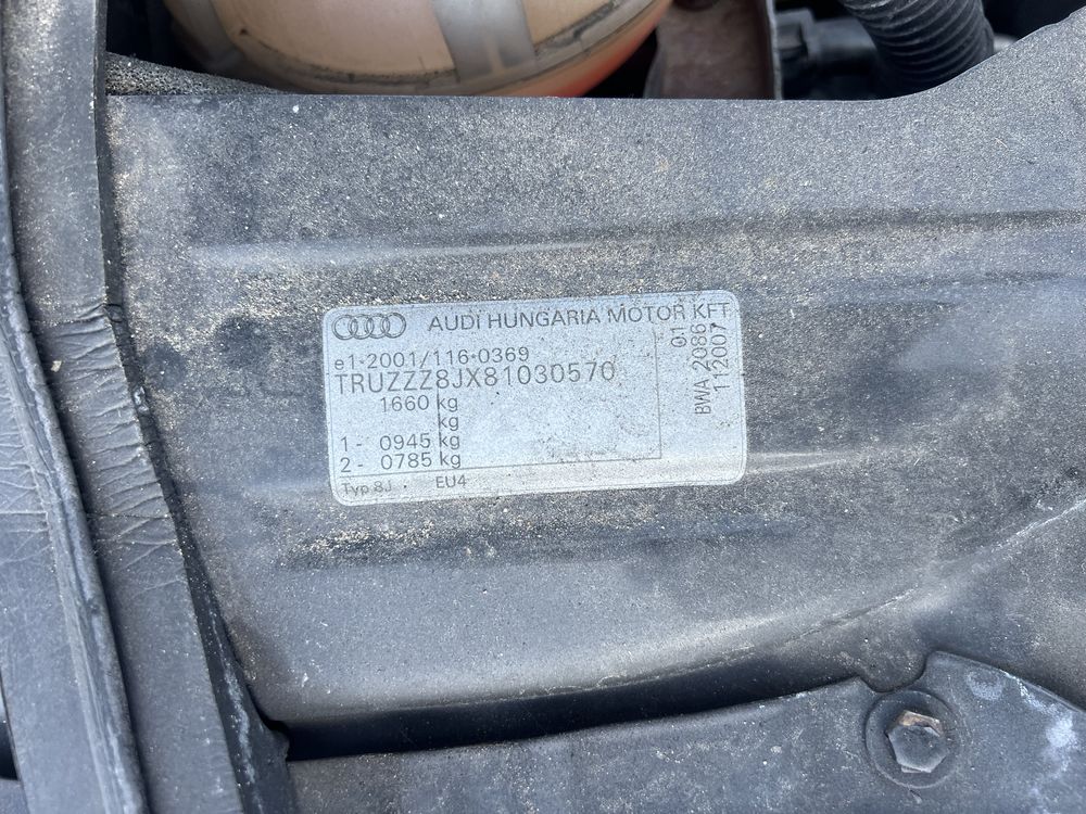 Audi TT silnik BWA 2.0 TFSI 2008r,Anglik z kluczykami