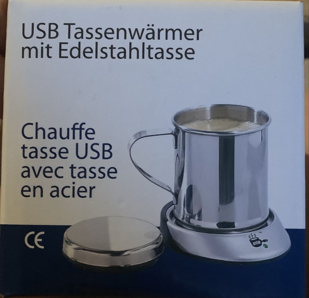 ‼️ Stalowy Kubek 200ml + Podgrzewacz Elektryczny do Kawy Herbaty mleka