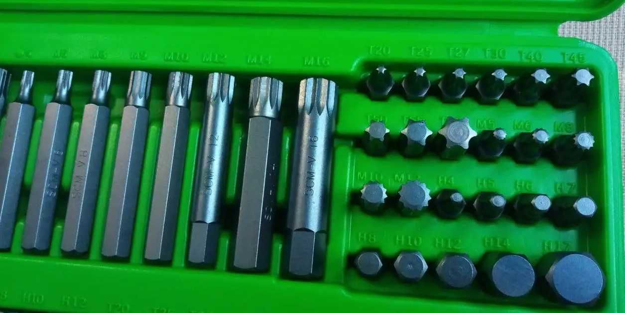 Haбіp біт Torx, Hex, Spline, Ribe, SQ  Топтул Toptul 60шт