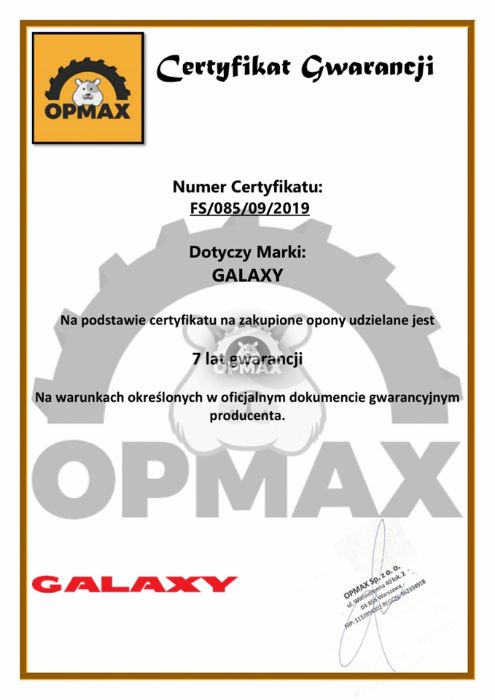 Nowa Opona 400/60-15.5 16PR TL Imp pro Galaxy 7 lat Gw.