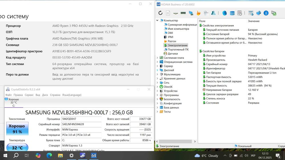 Металевий HP Elitebook 845 G7 14″ FullHD IPS/Ryzen 4ядра/16Gb/ssd256Gb