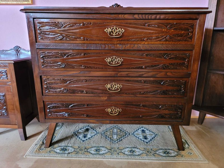 Cómoda vintage em madeira maciça - óptimo estad