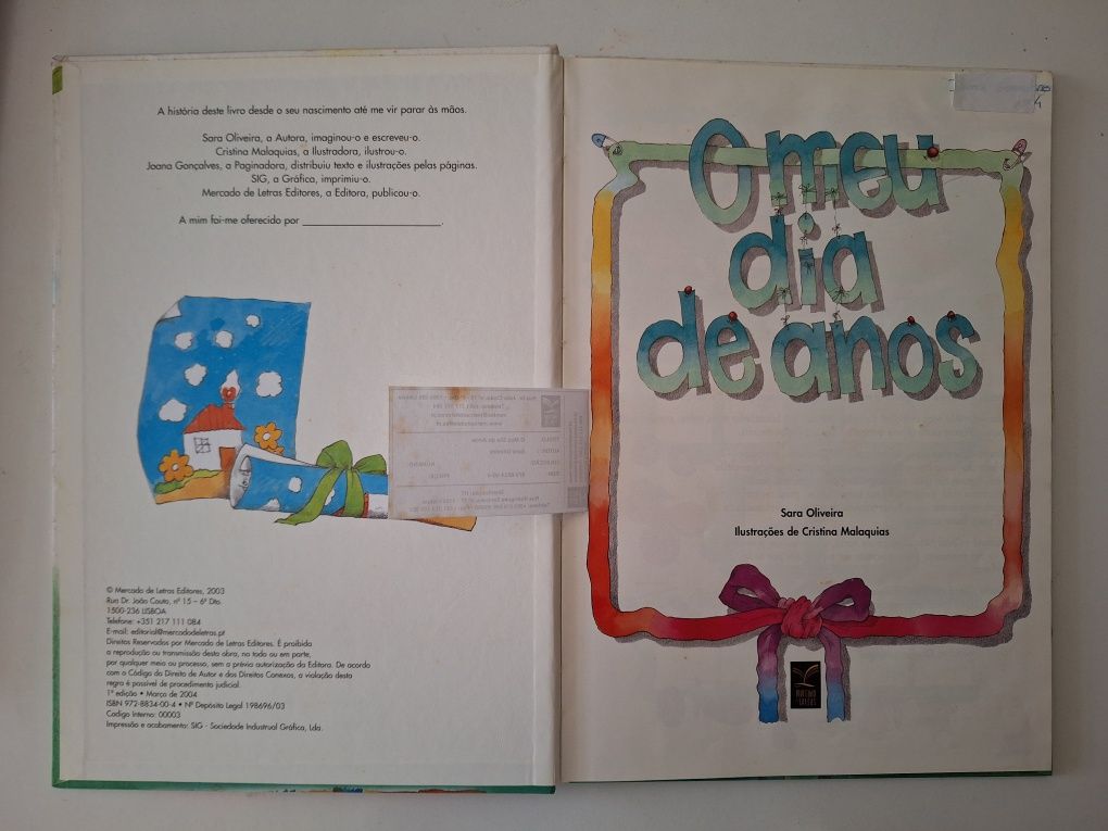 Livro o meu dia de anos