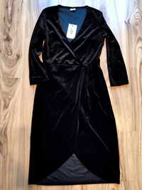 Sukienka aksamitna czarna S studniówka matura