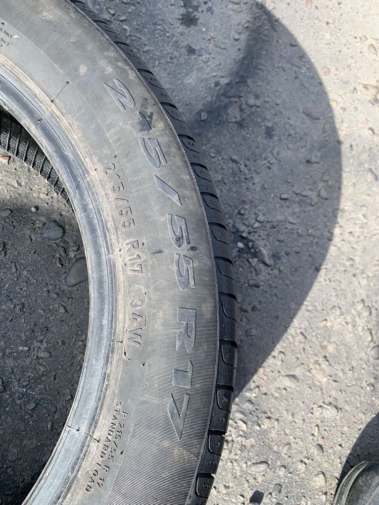 Шини 215/55 R17 Pirelli літо 2021р,7,5мм