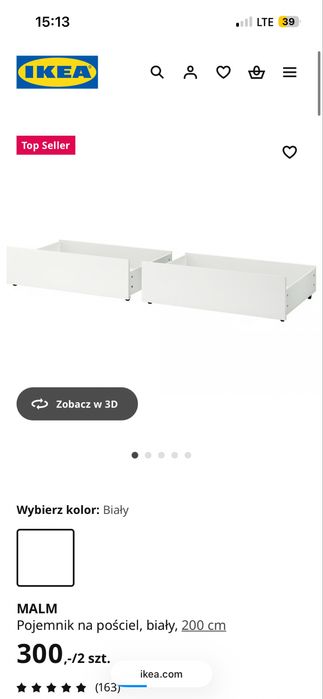 Łóżko Malm + 2 pojemniki + materac jysk + 2 szafki nocne