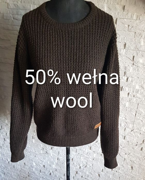 Pinewood brązowy sweter zimowy ciepły wełniany