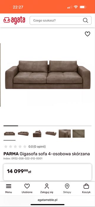 Duża, piękna sofa skórzana