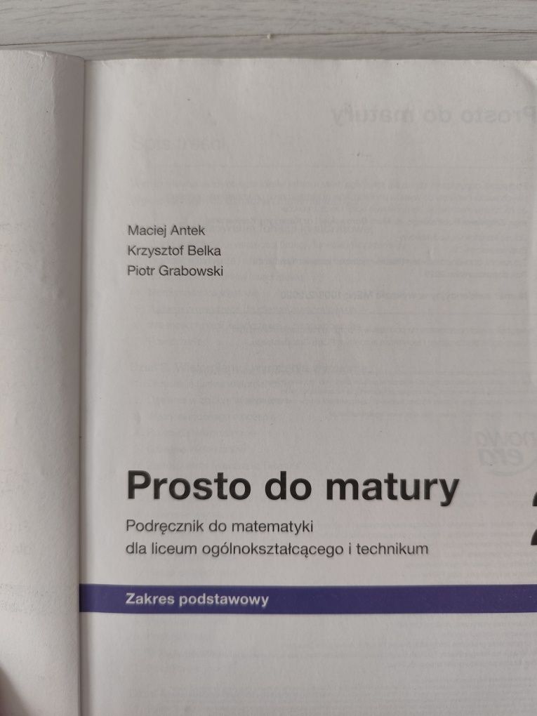 prosto do matury 2 . podręcznik od matematyki