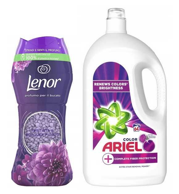 Ariel COLOR+COMPLETE płyn do prania 3,52L + perełki Lenor 210g