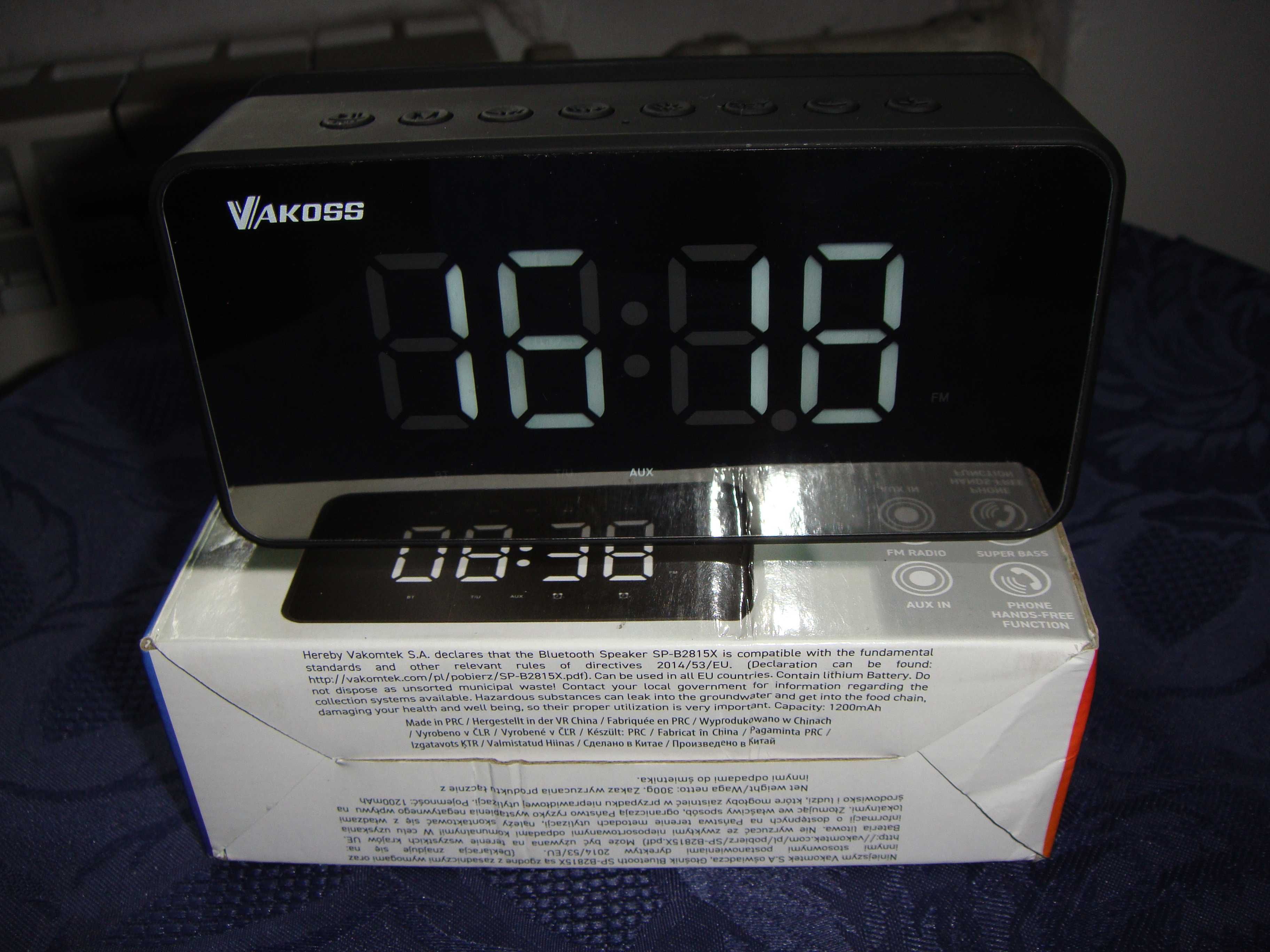 Zegar - Radio  Budzik  3  W  1  , 2- Głośniki  10 W / Bluetooth  5,0
