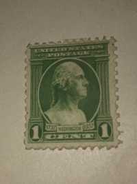 Znaczek USA 1 cent ,zielony Washington