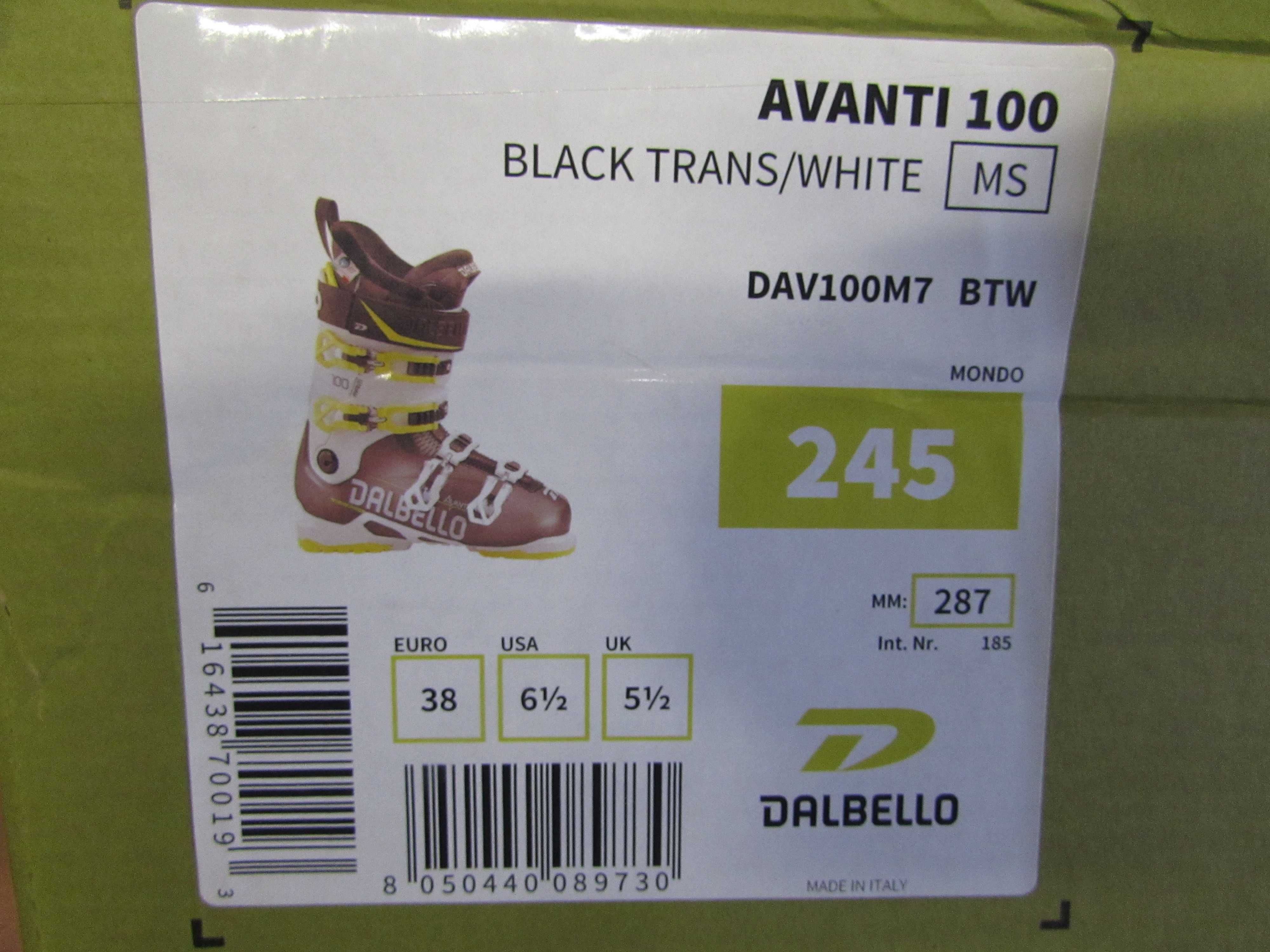 Buty narciarskie DALBELL AVANTI 100 Eu.38 nowe