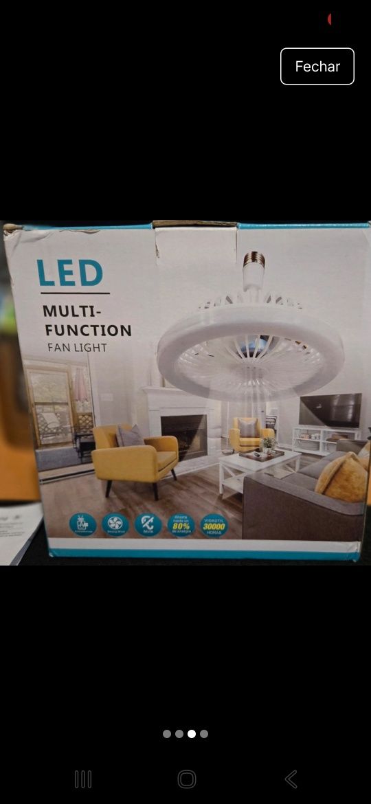 Luz Forte LED com Ventoinha NOVA. (Ler descrição)