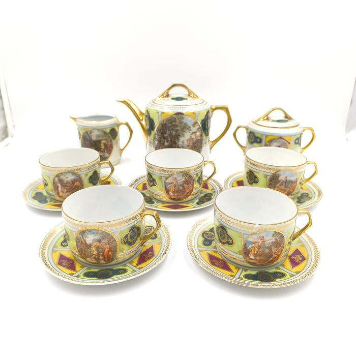 Epiag Serwis Kawowy Mitologia Art Deco Porcelana Antyk