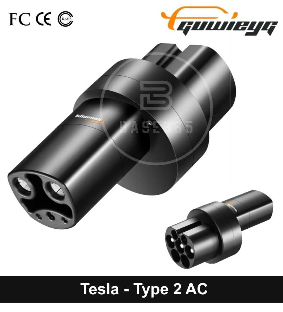 Перехідник та зарядка для Tesla GUWIEYG Type 2, CCS2, AC, DC