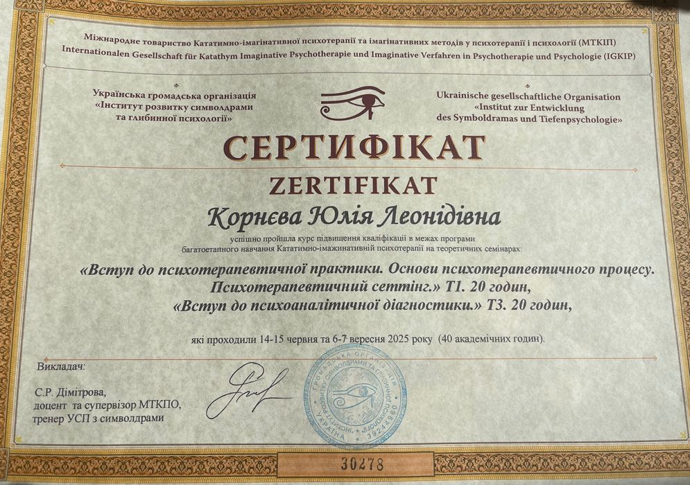 Психолог, психотерапевт, символдрама, консультація