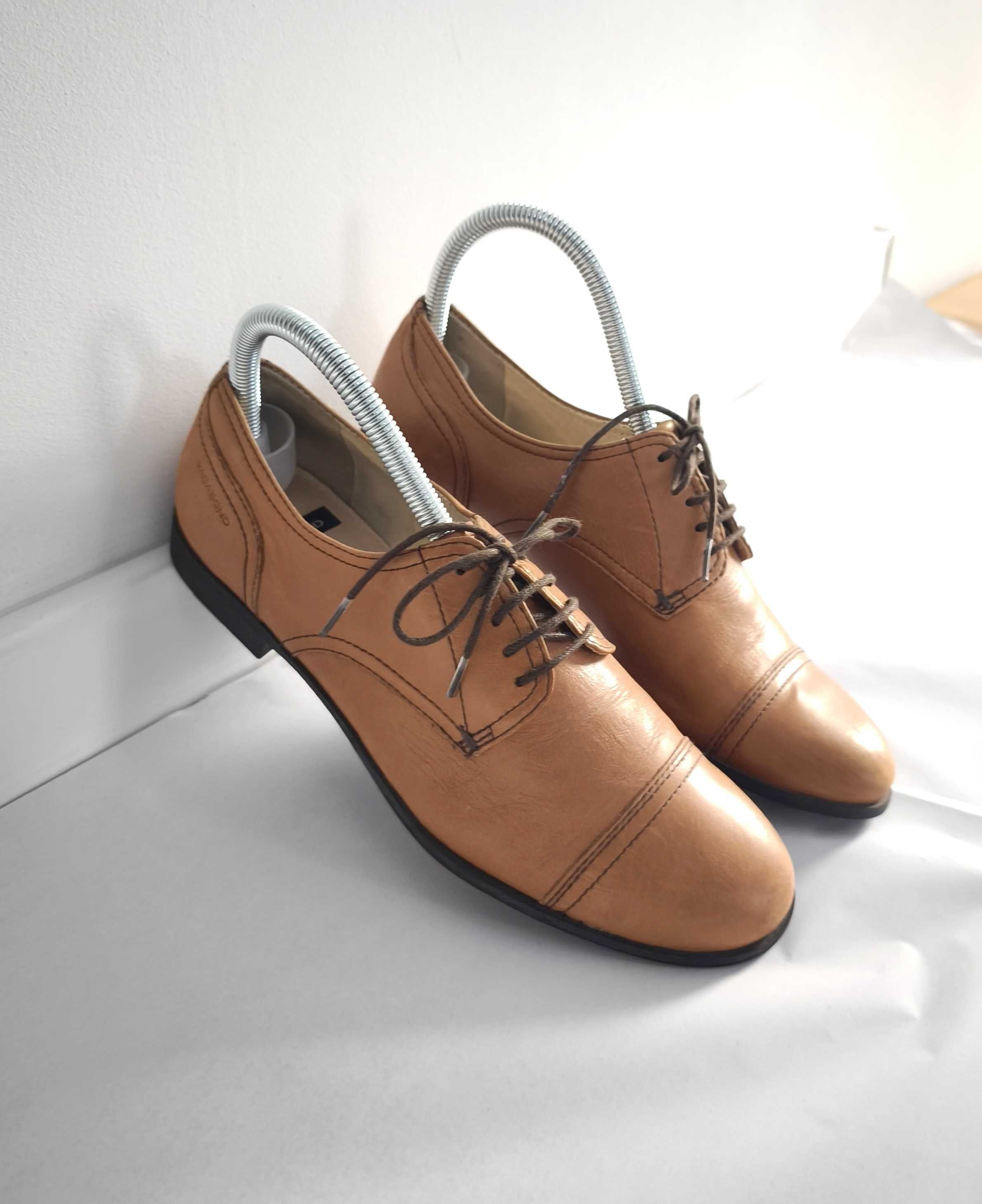 Vagabond skórzane loafersy damskie 39 brązowe półbuty