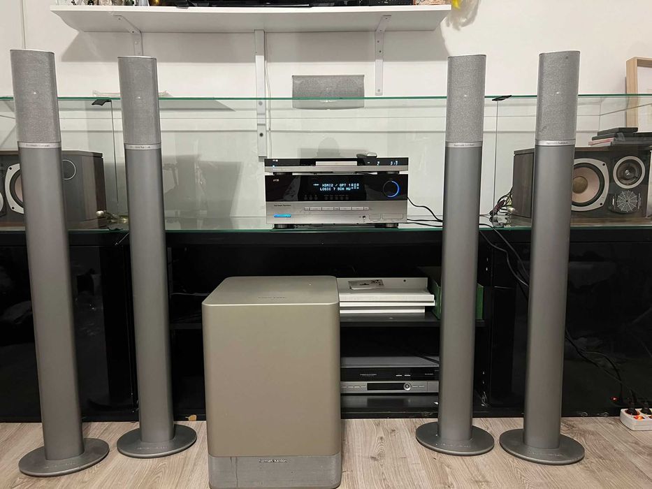 Harman Kardon zestaw, Avr 245, sub aktywny, głośniki, dvd, kino domowe