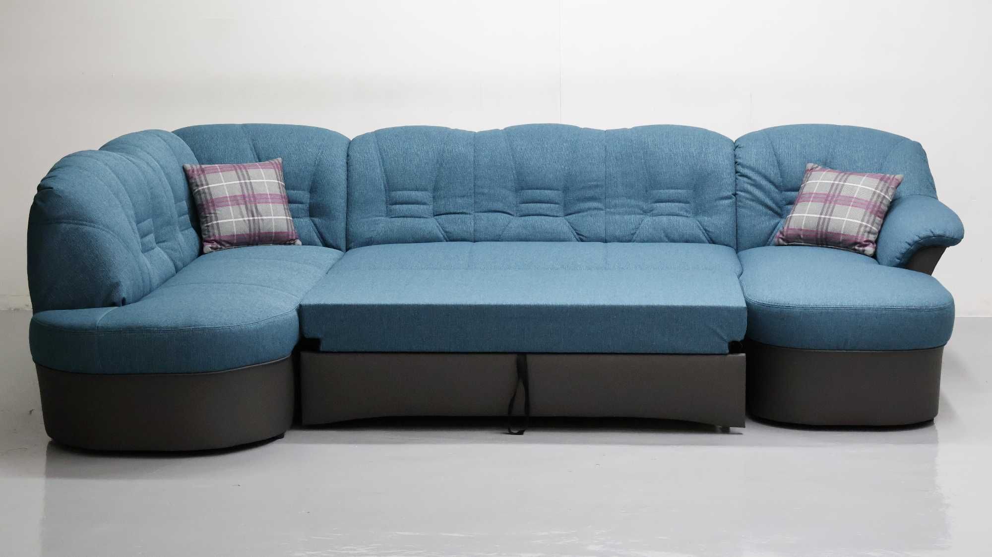 TBR Nowy NIEMIECKI narożnik U funkcja spania, rogówka, kanapa sofa tka