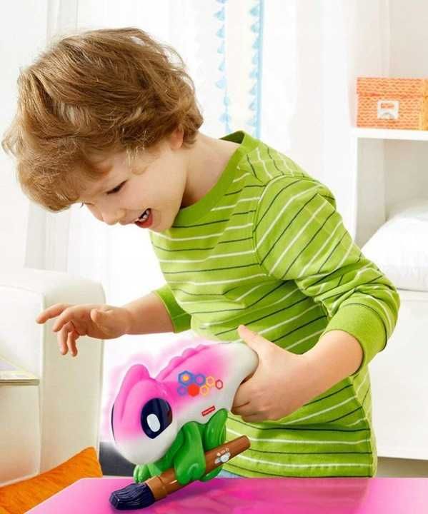 FISHER PRICE kolorowy skaner KAMELEON figurka uczy kolorów LICZB