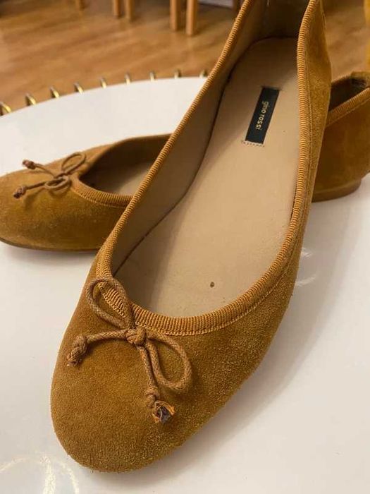 Balerinki Gino Rossi 41 skórzane miodowe