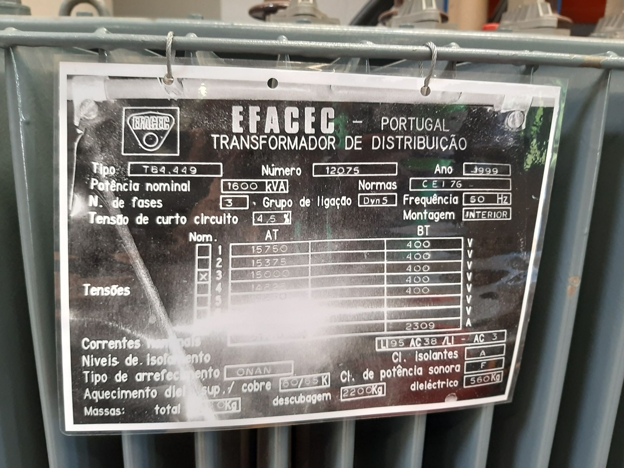 VENDO transformador EFACEC 1600 KVA