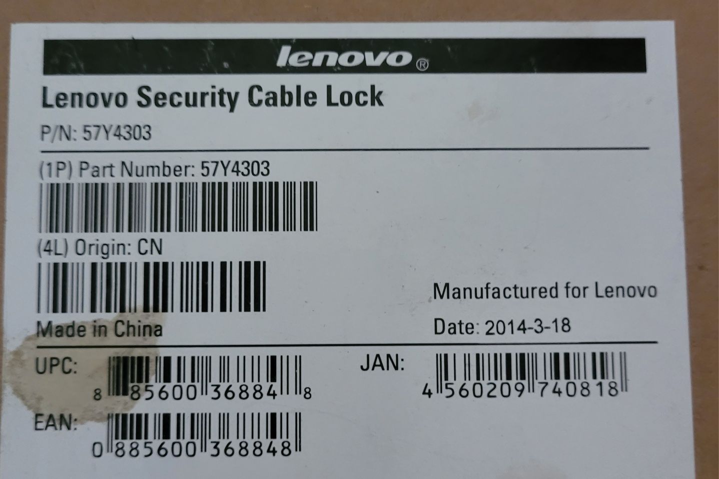Oryginalna linka zabezpieczająca przed kradzieżą do Lenovo