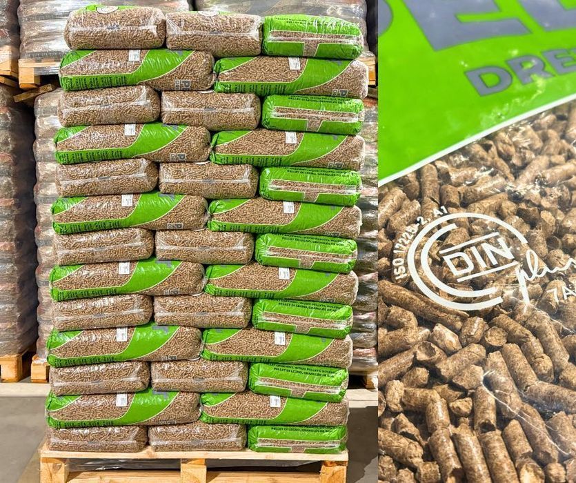 Pellet dębowy liściasty 6mm certyfikat DINplus A1 wysoka jakość!