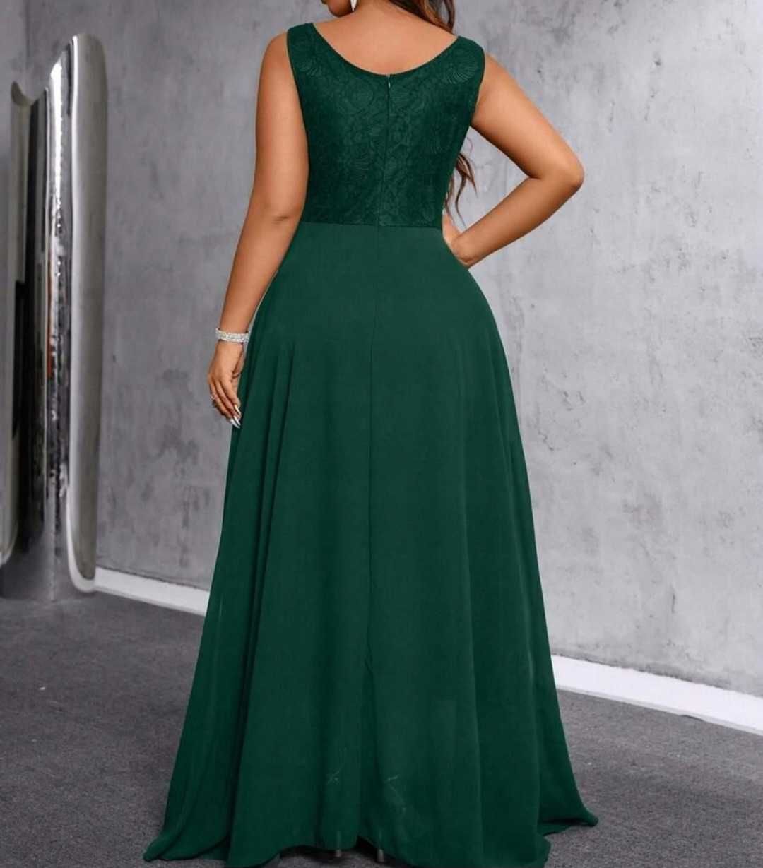 Sukienka maxi butelkowa zielen plus size