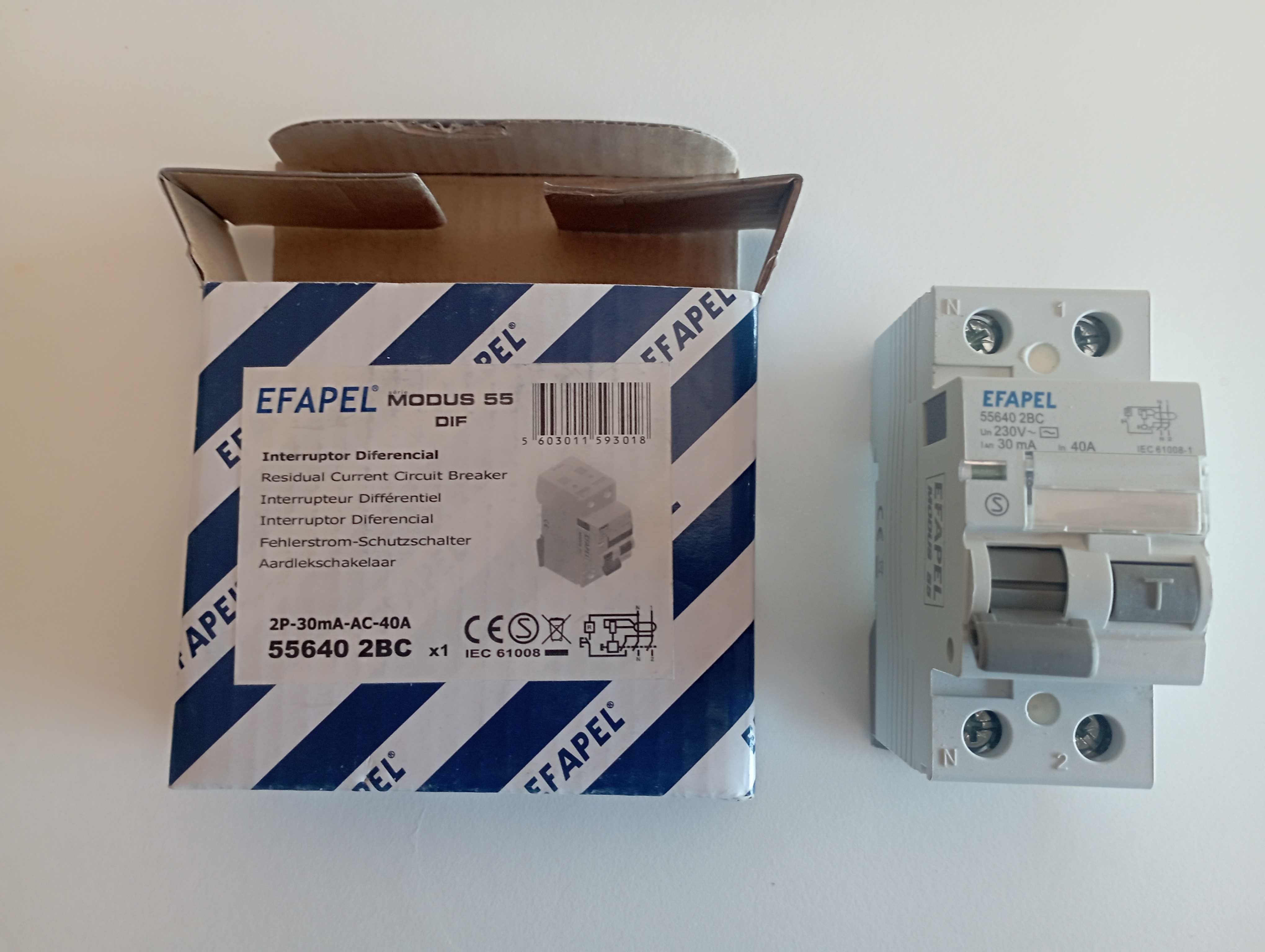Interruptor diferencial Efapel Modus 55 2P-30mA-AC-40A