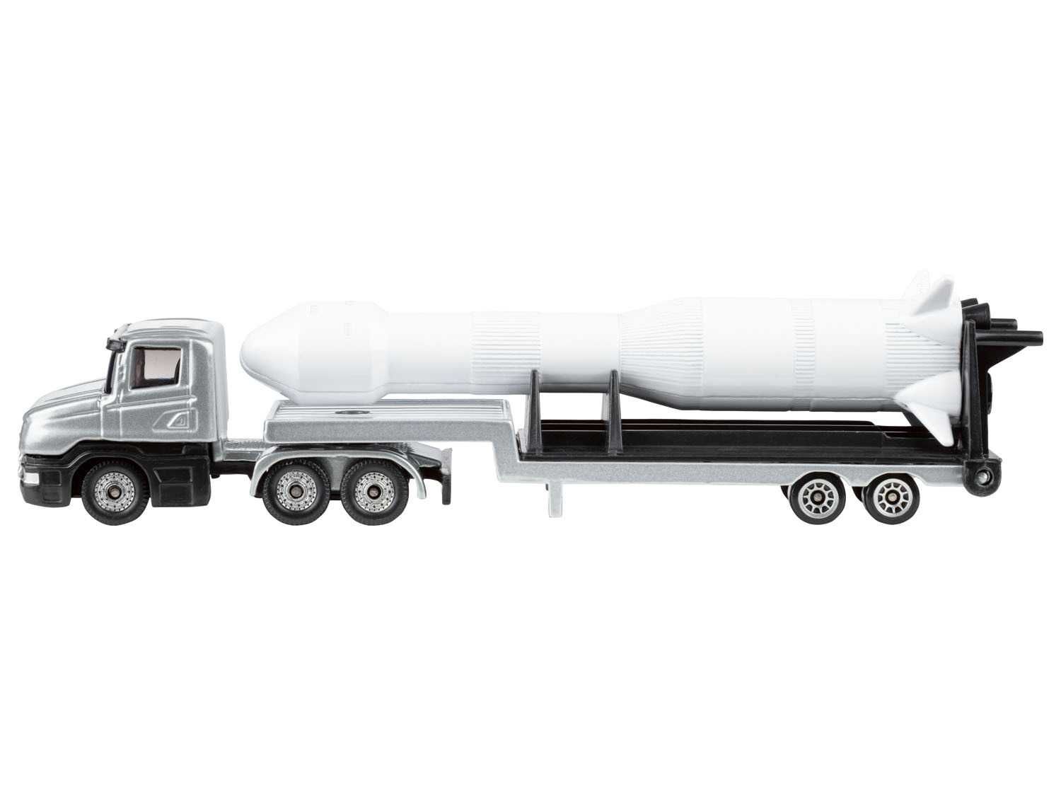 Metalowy pojazd ciężarówka z rakietą 1:58