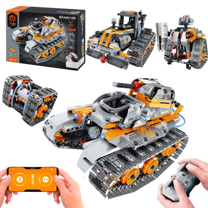 Конструктор STEM на радіокеруванні 4в1  танк робот-трансформер