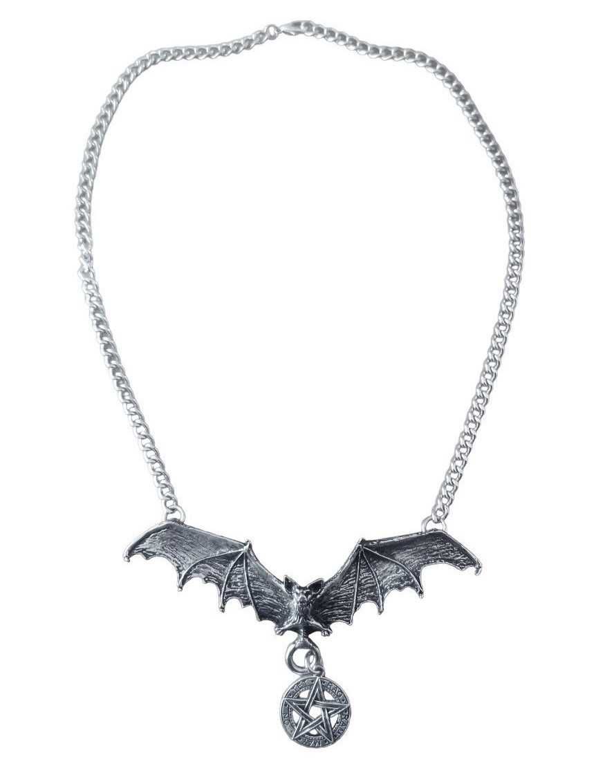 Naszyjnik goth nietoperz alchemy bat pentagram killstar