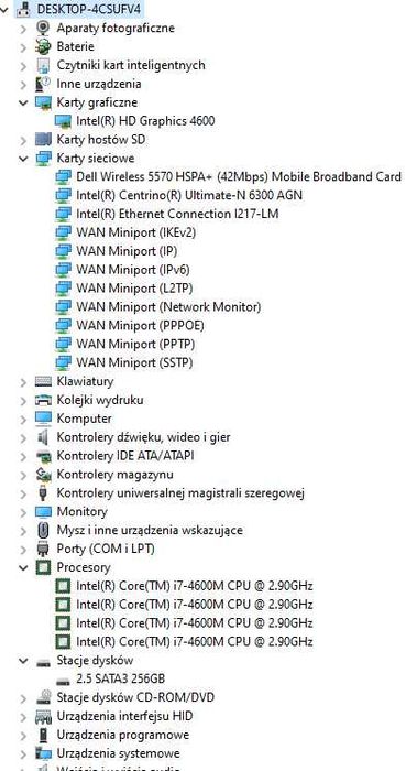 Laptop biznesowy Dell E6440 i7-4600M 2.9GHz HD4600 SSD256GB 8GBDDR3