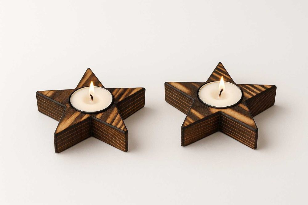 świecznik drewniany gwiazda gwiazdka ręcznie robiony wyjątkowy urok
