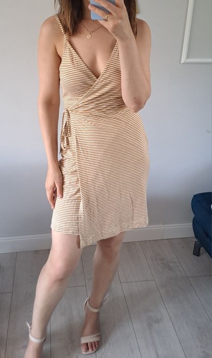 Kopertowa sukienka w paski H&M 34/XS