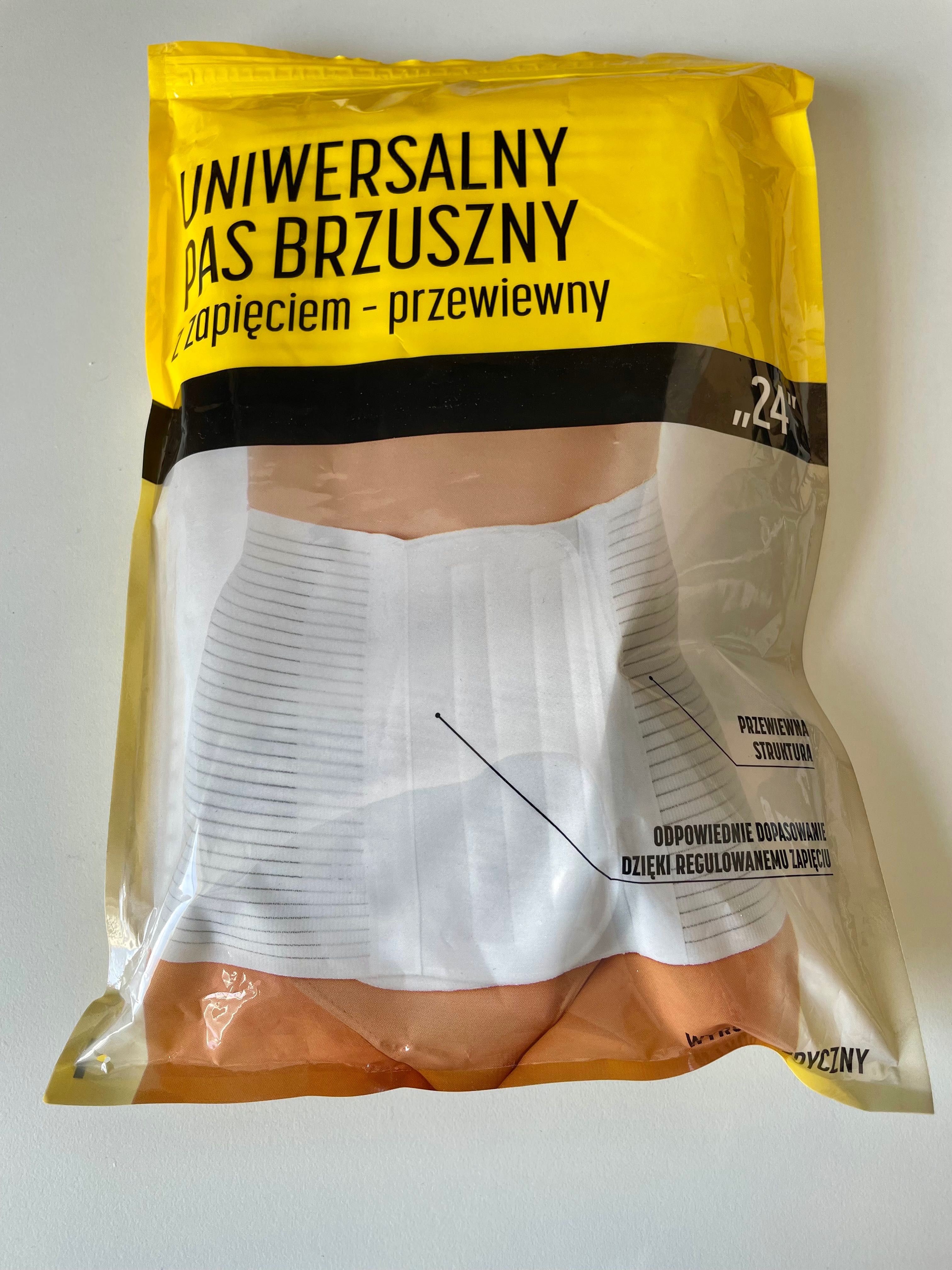 Uniwersalny pas brzuszny z zapięciem przewiewny 24 cm XXL (125-137 cm)