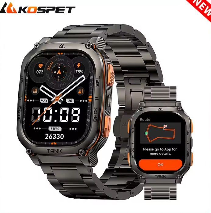 Тактические смарт часы Kospet TANK M3 Ultra + GPS+ Compass