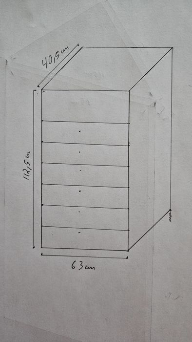 Camiseiro de gavetas em cerejeira
