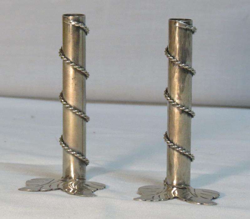 Par de solitários em prata Argentina