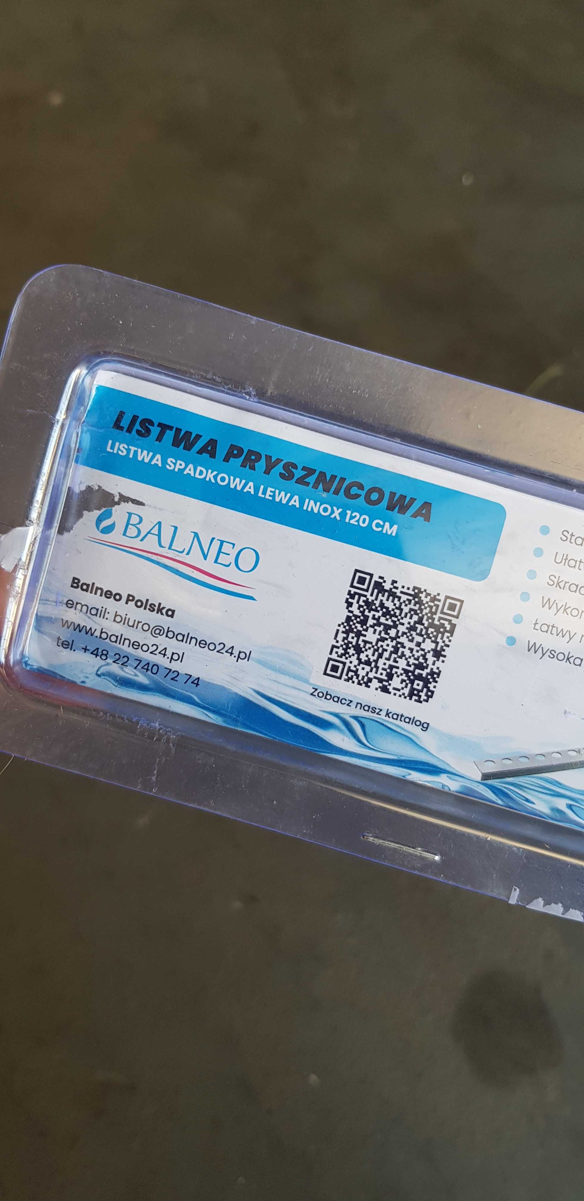 Listwa spadkowa lewa inox 120 cm