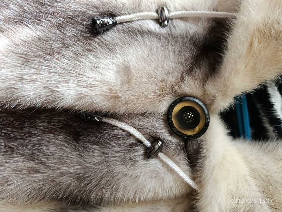 Роскошная белая норковая шуба с капюшоном, размер 50–52, люкс