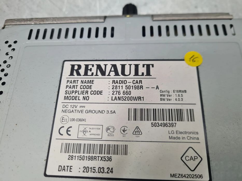 Rádio / auto-rádio RENAULT Trafic III (FG_)