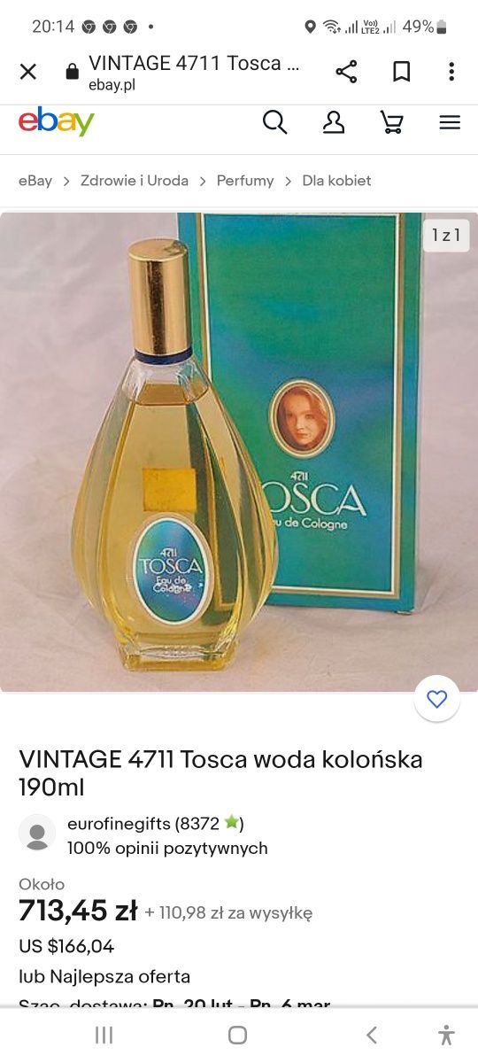 Woda kolońska Tosca eau decologne 4711