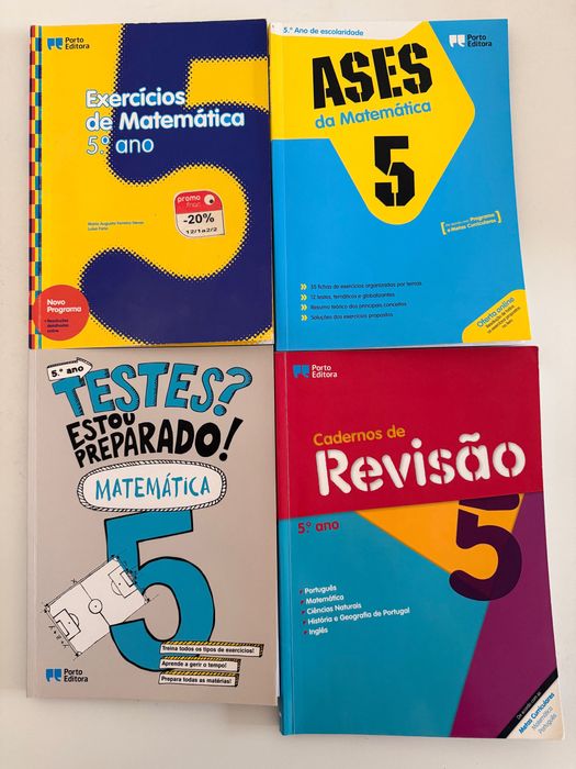 Manuais, Cadernos e livros de Exercícios de Matemática - 5.º Ano