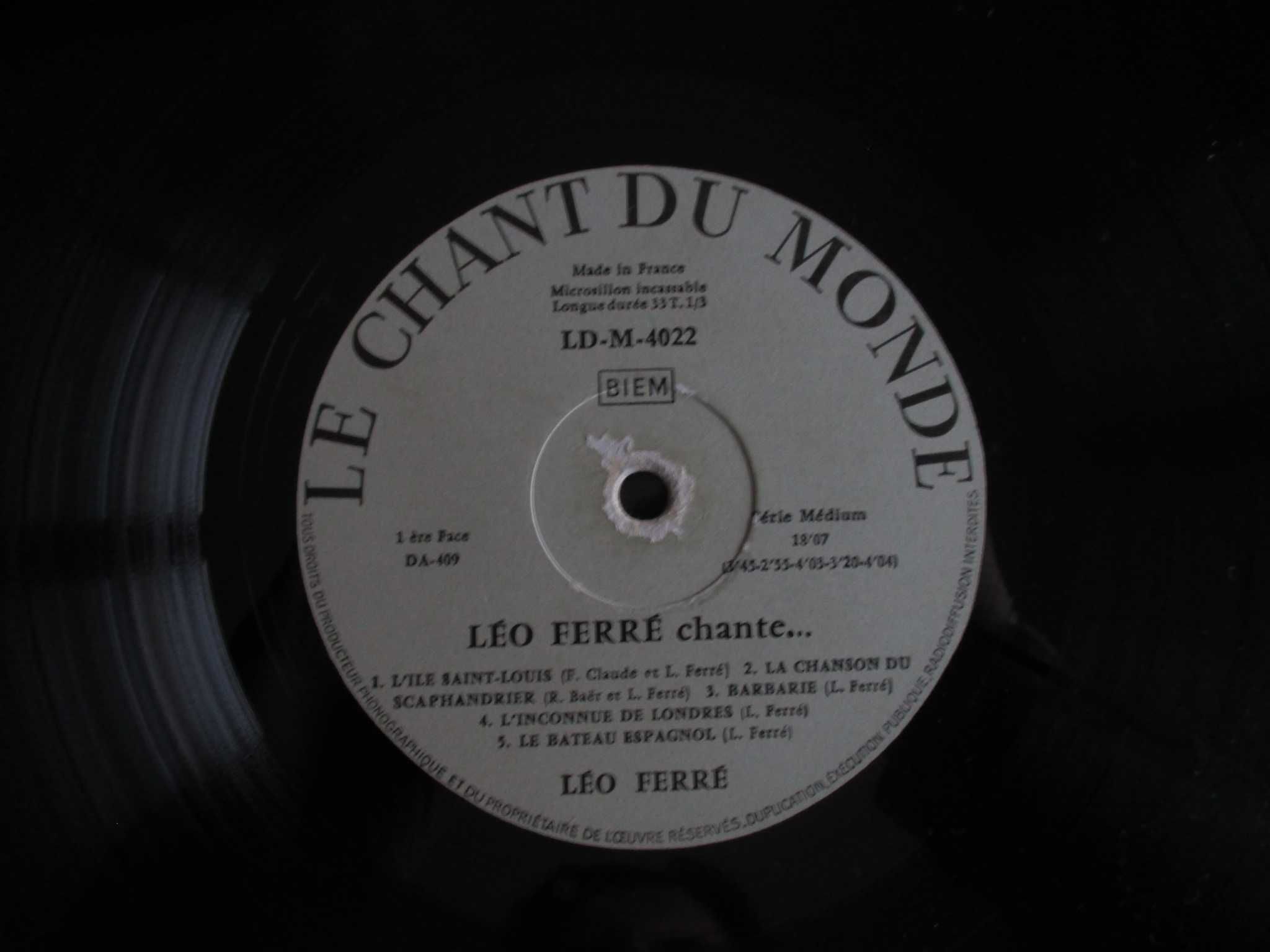 Disco Vinil Léo Ferré Le Chant Du Monde