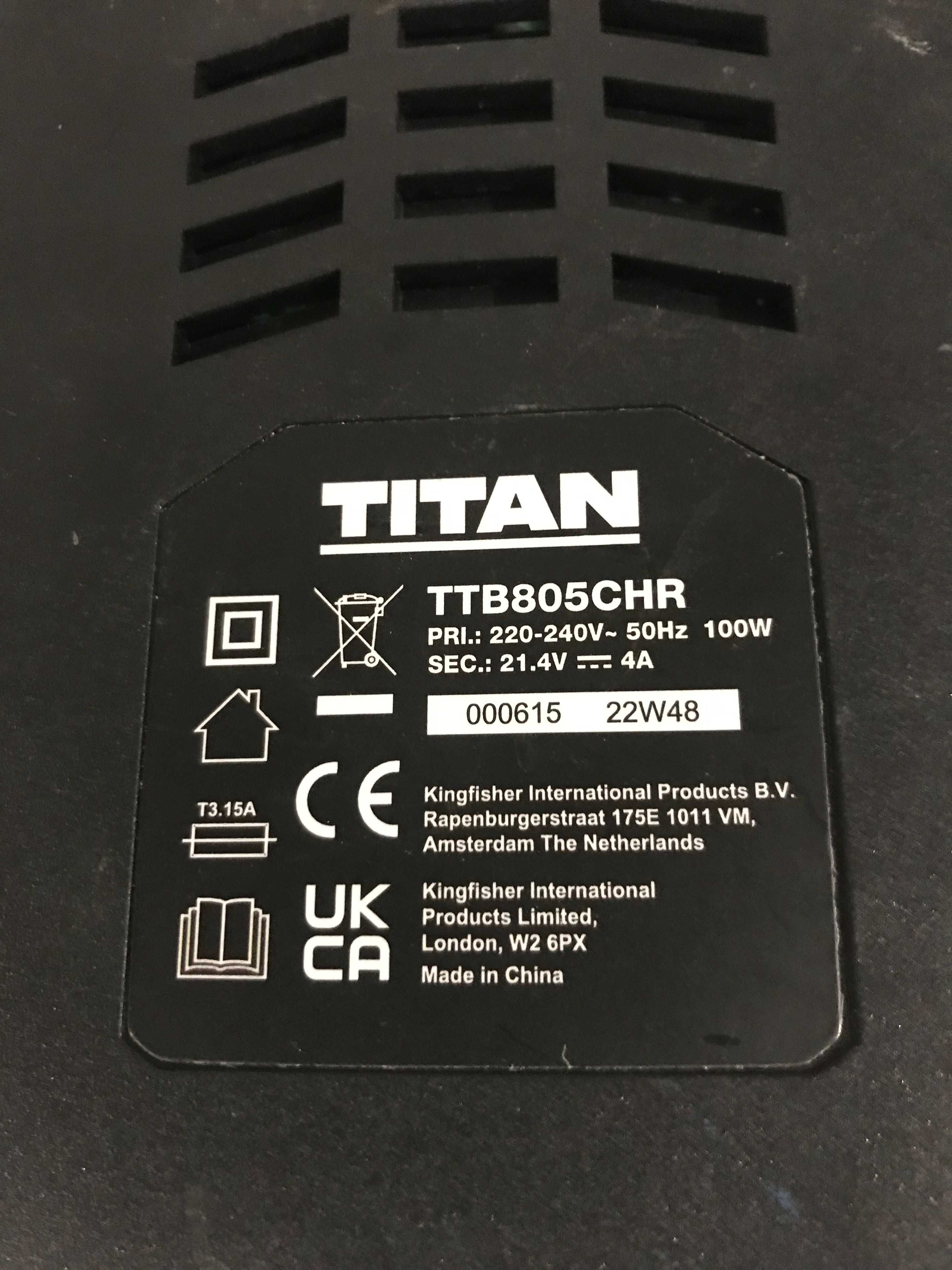 Зарядне, зарядка Titan TTB815CHR 36В і 18В,TTB804CHR 18В з Англії