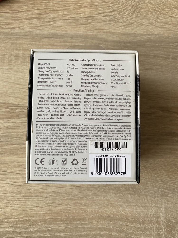 Smartwatch FOREVER Forevive 2 SB-330 Czarny