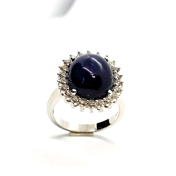Pierścionek szafir 11,53 ct diamenty złoto pr. 585 likwidacja -60%